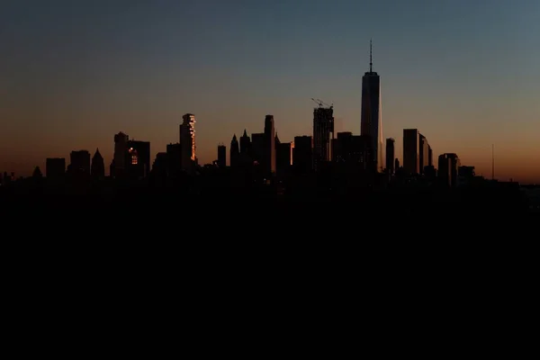 Mooie Grote Shot Van Een Stedelijke Stad Bij Zonsondergang — Stockfoto