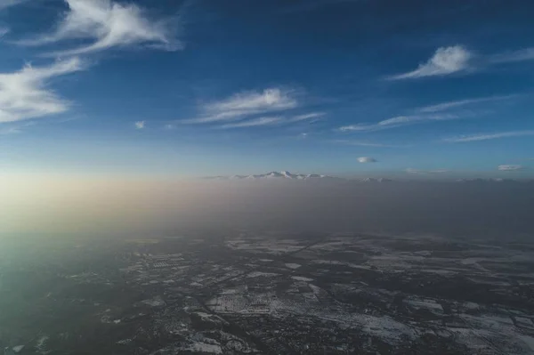 Schöne Luftaufnahme Des Sonnenaufgangs Armenien Aufgenommen Mit Einer Drohne — Stockfoto