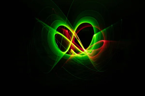 Cool green and red neon light movement for background