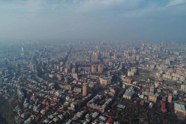 Aerial Drone Shot Armenien Yerevan Bird View — Stockfoto