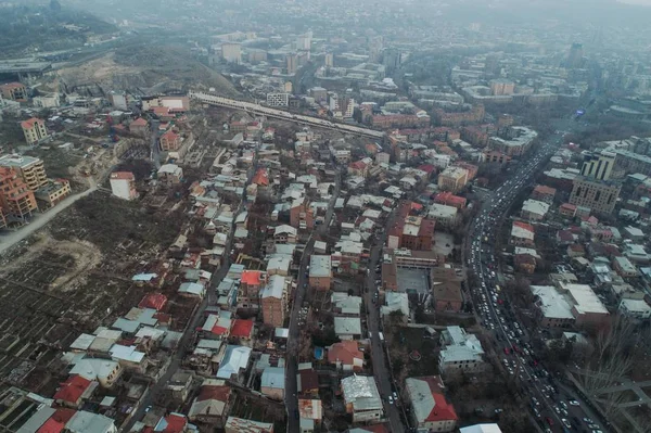 Aerial Drone Shot Armenien Yerevan Bird View — Stockfoto