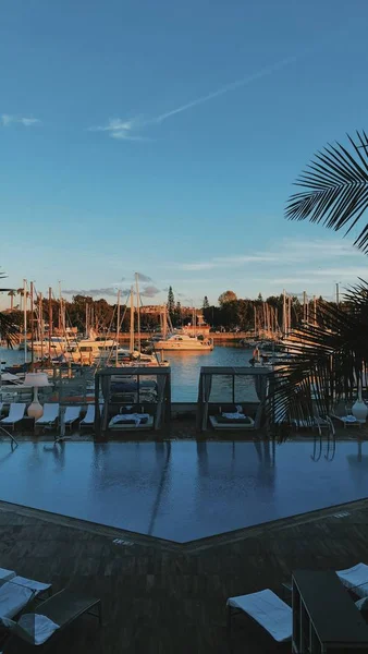 Κάθετο πλάνο του Dock σε Marina del Rey, Ηνωμένες Πολιτείες της Αμερικής — Φωτογραφία Αρχείου