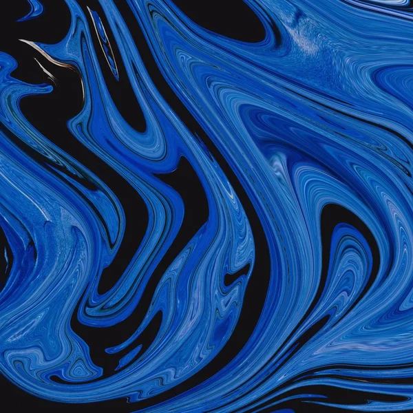Oil paint beautiful mixup of blue and black colors - perfect cool art background or wallpaper — Stock Photo, Image