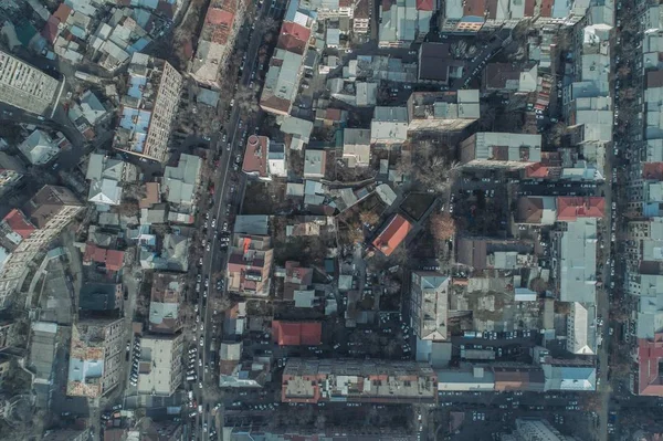 Lindo Drone Aéreo Tiro Uma Pequena Cidade — Fotografia de Stock