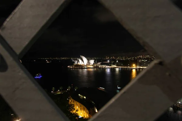Magnifique Plan Éloigné Sydney Opera House Sydney Australie Pendant Nuit — Photo