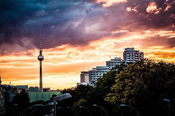 Beautiful Shot Coastal City Amazing Cloudy Sky — Stock Photo, Image