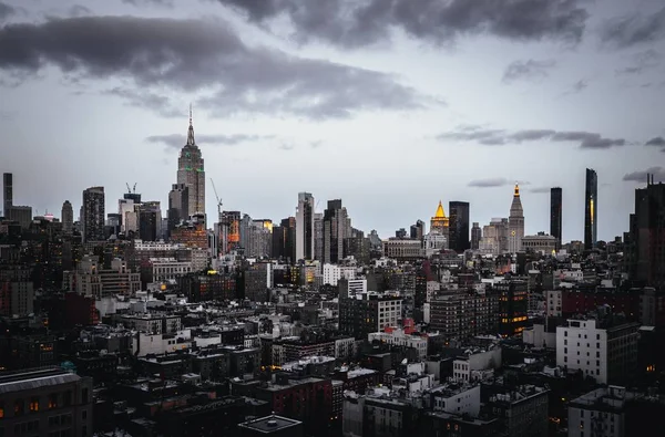 Mooie Shot Van Schemering New York — Stockfoto