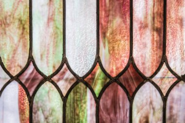 Beautiful design of a Christian church colorful windows clipart
