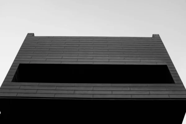 現代建築のローアングルグレースケールショット — ストック写真