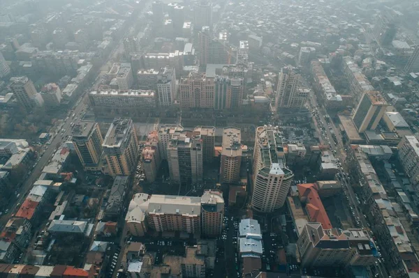 Yerevan Armênia Tiro Tiro Centro Cidade Com Drone Vista Pássaro — Fotografia de Stock