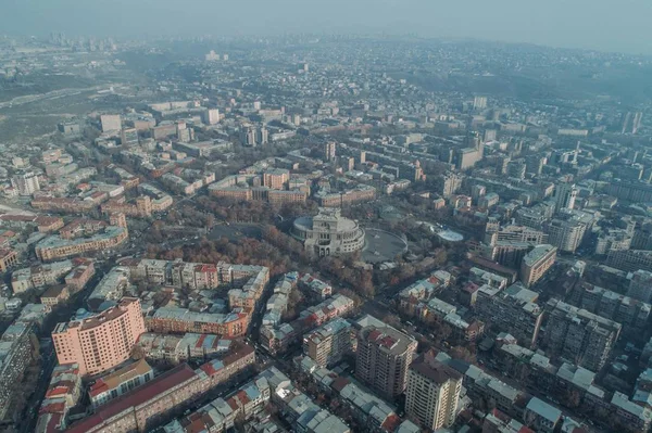 Hermosa Toma Aérea Dron Una Pequeña Ciudad —  Fotos de Stock