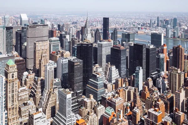 Bara Geometriskt Korrigerad Stadsbilden Tas Taket Empire State Building — Stockfoto