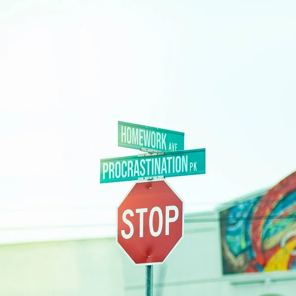 Funny street stop sign with street name writings \