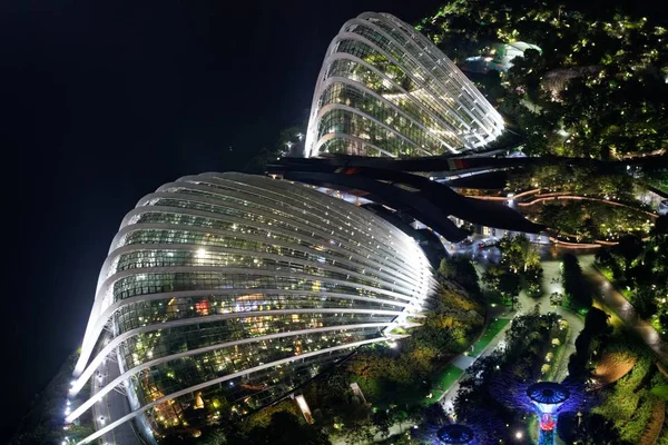 Una Hermosa Toma Ángulo Alto Los Edificios Arquitectónicos Singapur Gardens —  Fotos de Stock