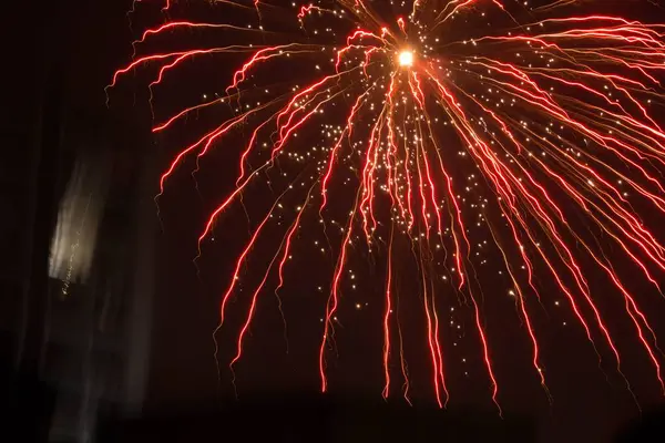 Red firework explosion — Stock Photo, Image