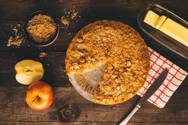 Plat à tarte aux pommes d'automne — Photo