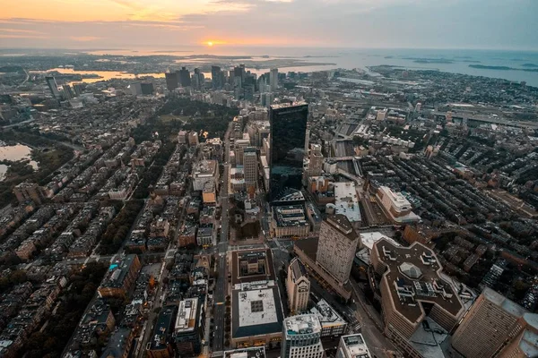 Bellissimo Paesaggio Urbano Sopraelevato Una Città Urbana Scattata Con Drone — Foto Stock