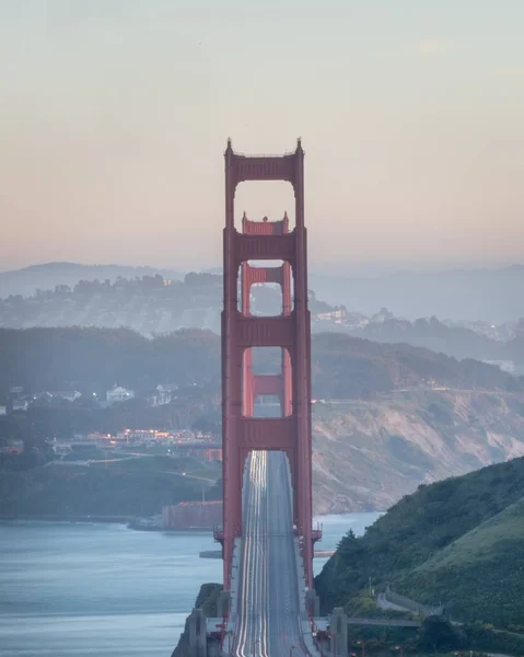 Uma Foto Vertical Ponte Golden Gate Vazia São Francisco Califórnia — Fotografia de Stock