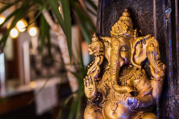 흐릿한 배경을 가진 힌두교 동상의 클로즈업 샷 — 스톡 사진
