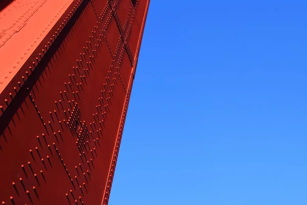 Golden Gate Bridge Détail Avec Fond Bleu Ciel — Photo