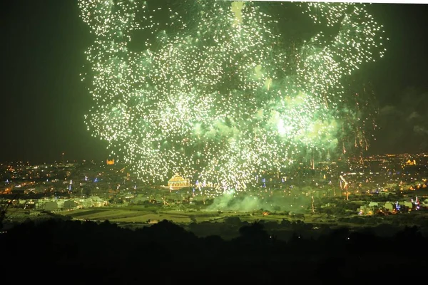 Aerial fireworks, Malta — Stock Photo, Image