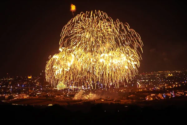 Aerial fireworks, Malta — Stock Photo, Image