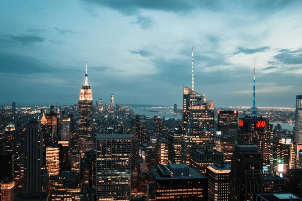 Nachttijd in new york stad — Stockfoto