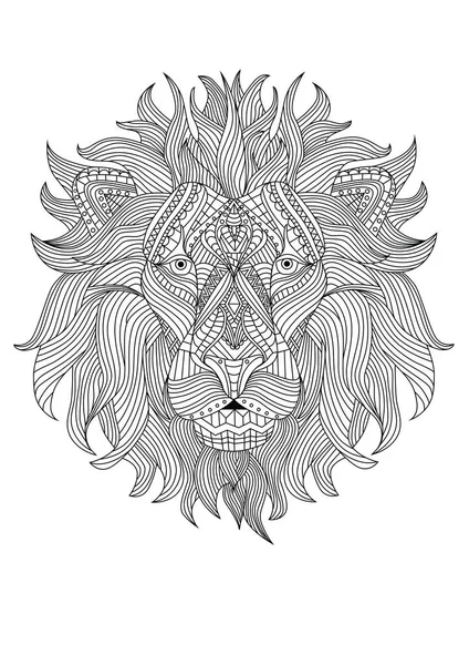Desenho vertical da cabeça de um lombo com padrões e linhas — Fotografia de Stock