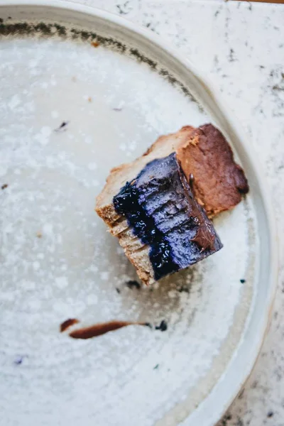 Poza de aproape a unui tort delicios de afine — Fotografie, imagine de stoc