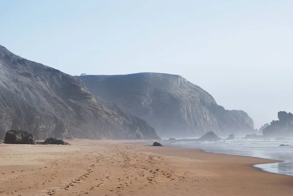 Beautiful Shot Sandy Shore Sea Sunny Day — Stock Photo, Image