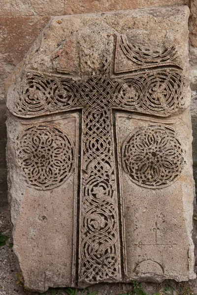 Vertical Shot Old Armenian Carving Cross — Stock Photo, Image
