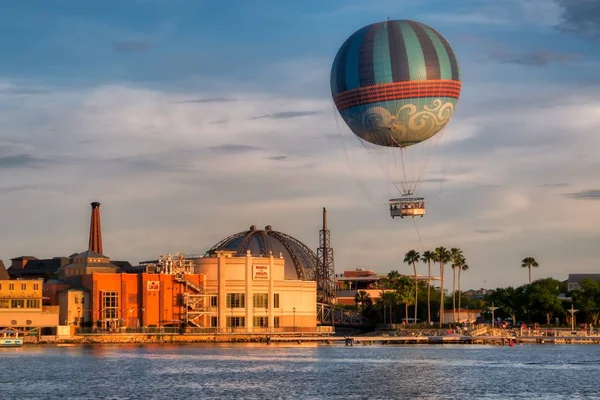 Disney Springs Flórida Pôr Sol Com Balão Quente Disney Springs — Fotografia de Stock