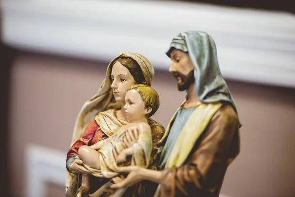 Selective Closeup Shot Figurines Religious Saints — Stock Photo, Image