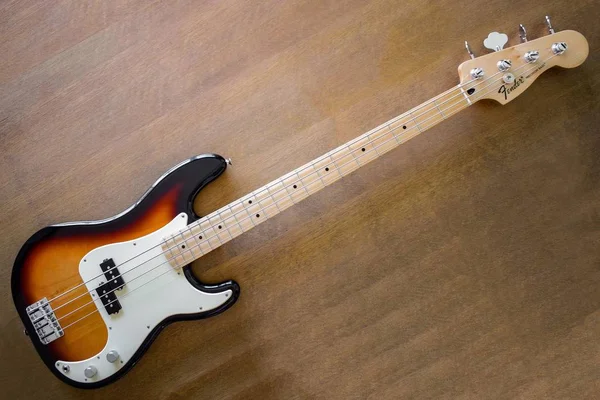 Fender electric bass, precision bass. Instrument for rock and jazz.