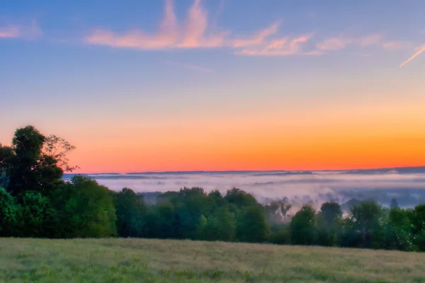 Het Prachtige Landschap Van Zonsopgang Het Platteland Van Noordwest Pennsylvania — Stockfoto