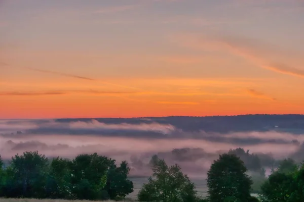 Het Prachtige Landschap Van Zonsopgang Het Platteland Van Noordwest Pennsylvania — Stockfoto