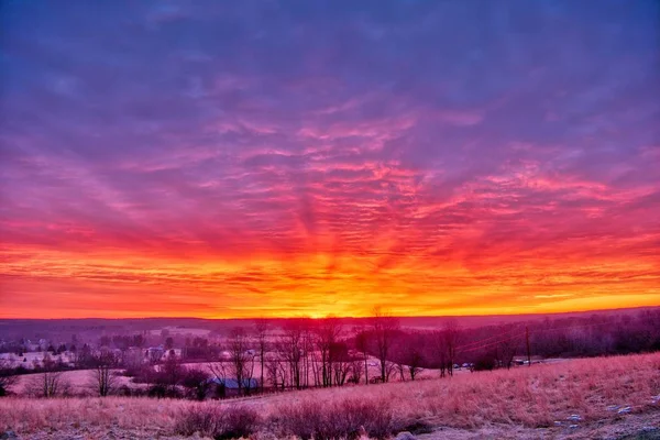Beautiful Scenery Sunrise Countryside Northwest Pennsylvania Perfect Natural Background Wallpaper — Stock Photo, Image