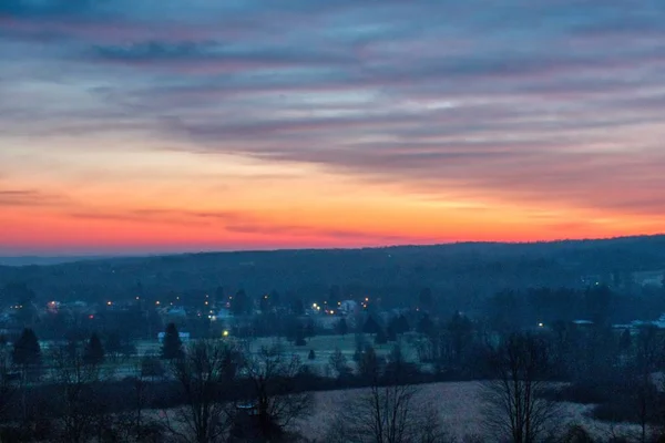 Beau Paysage Lever Soleil Dans Campagne Nord Ouest Pennsylvanie Fond — Photo