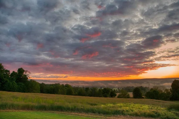 Bellissimo Scenario Dell Alba Nella Campagna Del Nord Ovest Della — Foto Stock