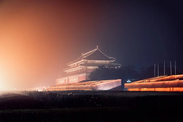 Πεκίνο ορόσημο τη νύχτα — Φωτογραφία Αρχείου