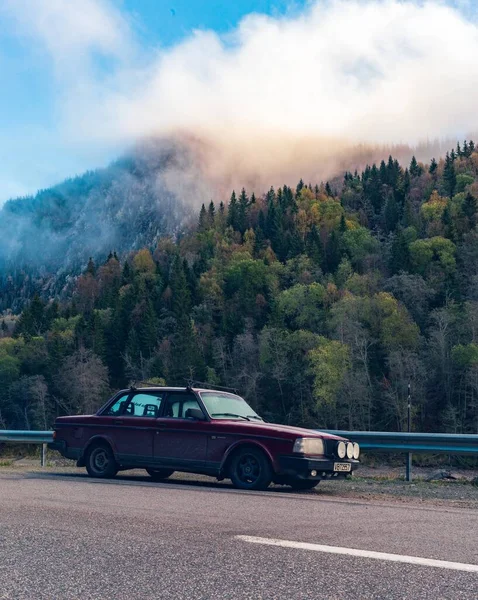 Dombs Norway Oct 2016 Car Parked Roadside — Stock Photo, Image