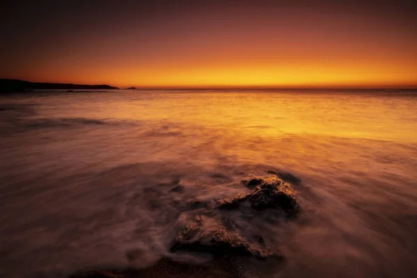 Coucher Soleil Couper Souffle Sur Océan Sunset Fistral Beach Cornwall — Photo
