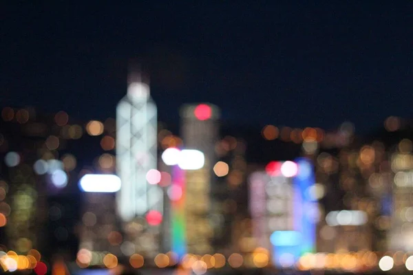 Schöne verschwommene Ansicht des Lichts in Hongkong — Stockfoto