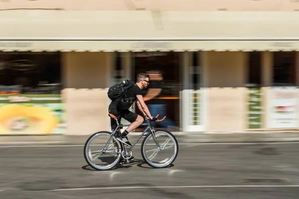 Milaan Italië Mei 2019 Scooter Snelheid Straat Van Stad — Stockfoto