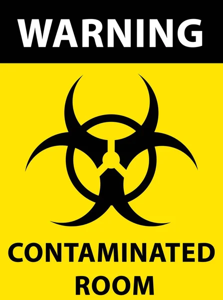 Egy Fekete Sárga Contamined Room Figyelmeztetés Tábla Illusztrációja — Stock Fotó