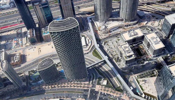 Een Luchtfoto Een Futuristische Adembenemende Skyline Van Dubai — Stockfoto