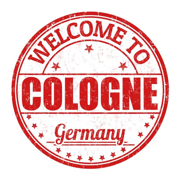 Una Ilustración Una Señal Roja Que Dice Bienvenido Alemania Colonia — Foto de Stock