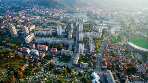 Tuzla Bosnia Och Herzegovina Oktober 2018 Drakskott Över Tuzla Stad — Stockfoto