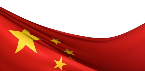 Een Close Shot Van Een Golvende Vlag Van China Onder — Stockfoto