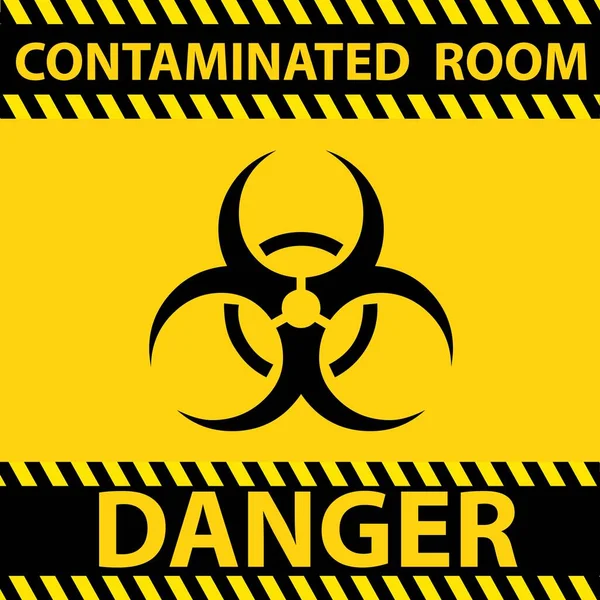 Una Ilustración Una Habitación Contaminada Negro Amarillo Signo Danger — Foto de Stock